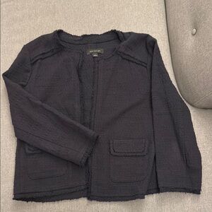 Ann Taylor Navy Blue Textured Jacket